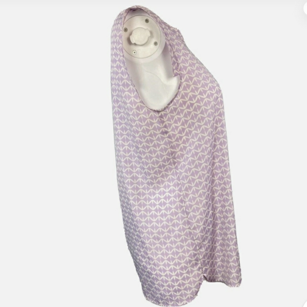 J. Crew Purple Geometric Tunic Silk Sleeveless Tank Top Sleveless Summer Size: 2 - Picture 5 of 8